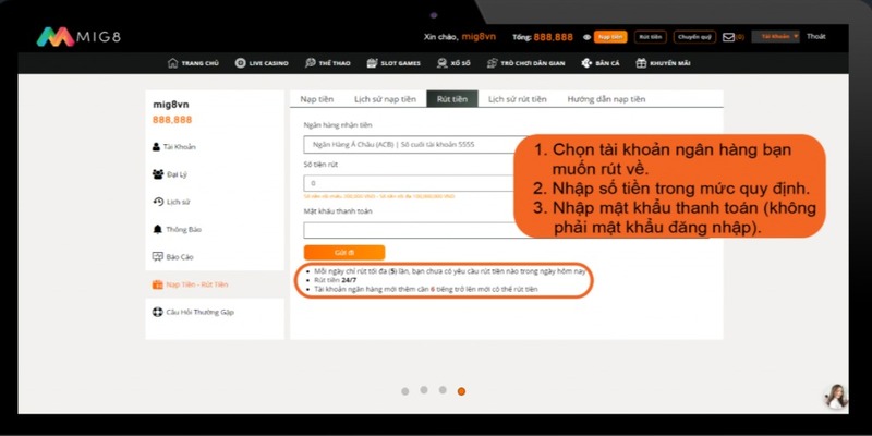 Cam Kết Thanh Toán - Giao Dịch Tốc Độ Cao Tại Mig8 Một số nội dung có tại chính sách thanh toán